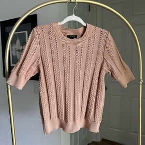 Ann Taylor Women's Beige Brown Short Sleeve Sweater Top